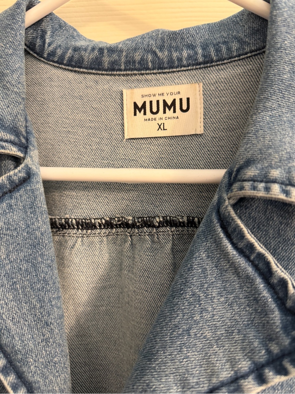 Show Me Your Mumu Outlaw Dress Light Blue Denim Shirt Dress - Picture 2 of 3
